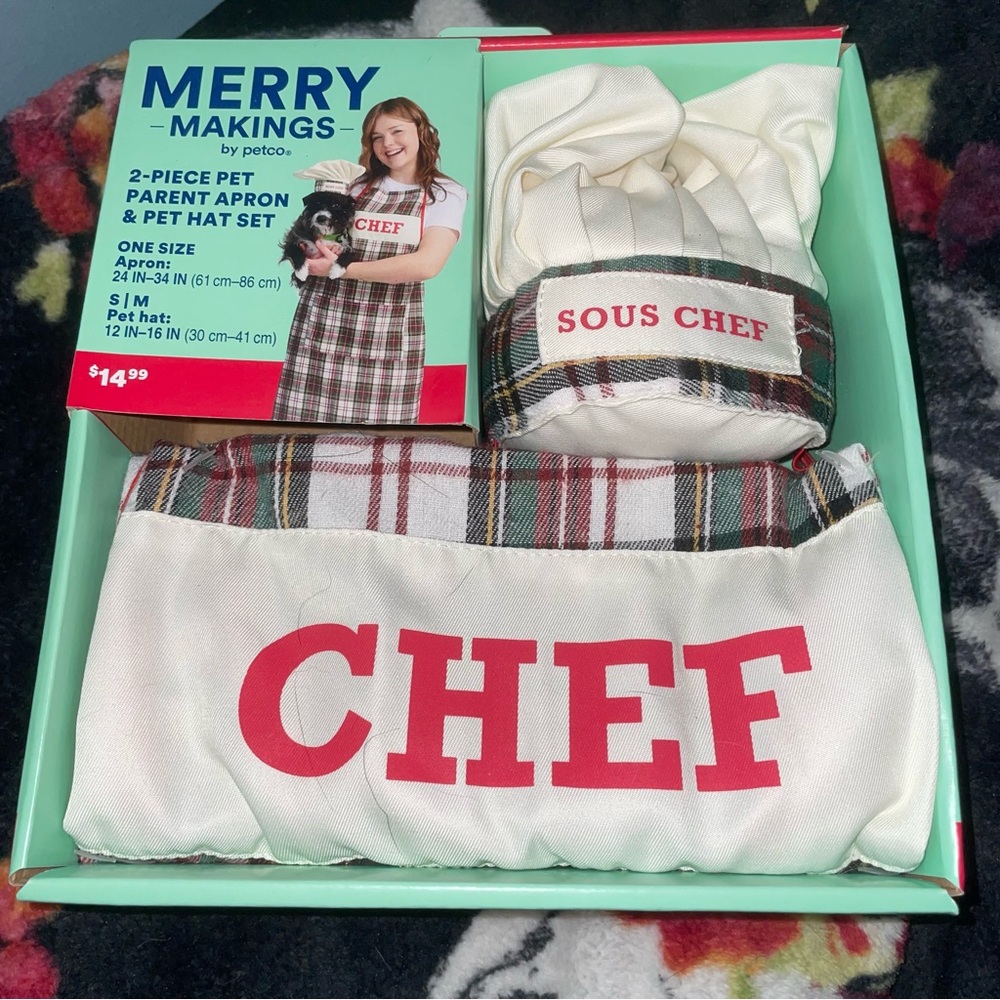 Red and White Dog Chef Hat